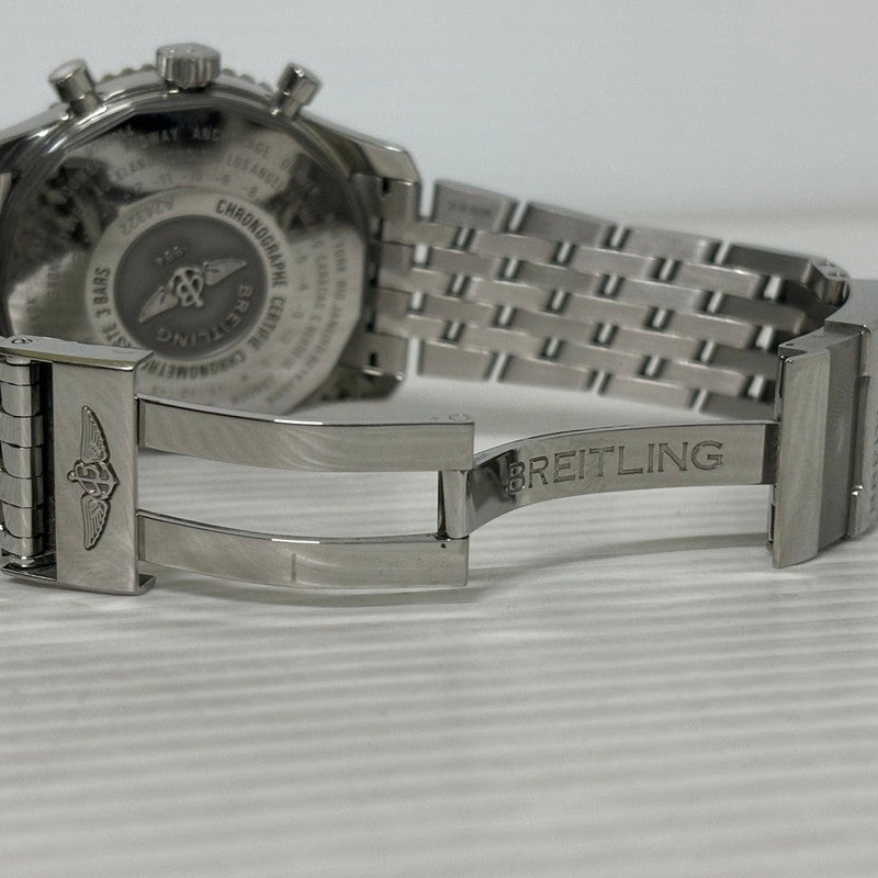 【中古品】【メンズ】 BREITLING ブライトリング REF.A24322121B2A1 ナビタイマー ワールド クロノグラフ GMT 46 WATCH 腕時計 195-240602-ab-1-min カラー：シルバー/ブラック/ホワイト 万代Net店