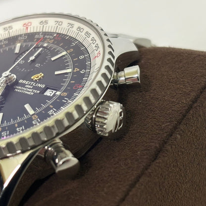 【中古品】【メンズ】 BREITLING ブライトリング REF.A24322121B2A1 ナビタイマー ワールド クロノグラフ GMT 46 WATCH 腕時計 195-240602-ab-1-min カラー：シルバー/ブラック/ホワイト 万代Net店