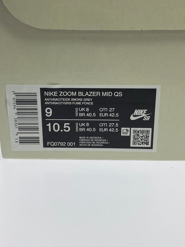 【中古美品】【メンズ】 NIKE SB ナイキエスビー ZOOM BLAZER MID QS FQ0792-001 ブレーザー ミッド スニーカー 靴 160-240605-yn-16-min サイズ：27.0cm US9 カラー：ANTHRACITE/DARK SMOKE GREY 万代Net店