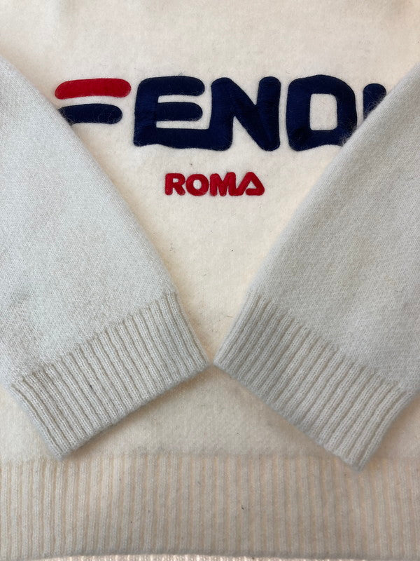 【中古品】【メンズ】 FENDI フェンディ FILA KNIT FZY688 A5QH フィラ モヘア混ハイネックニット トップス 141-240605-yn-04-min サイズ：36 カラー：ホワイト/レッド 万代Net店