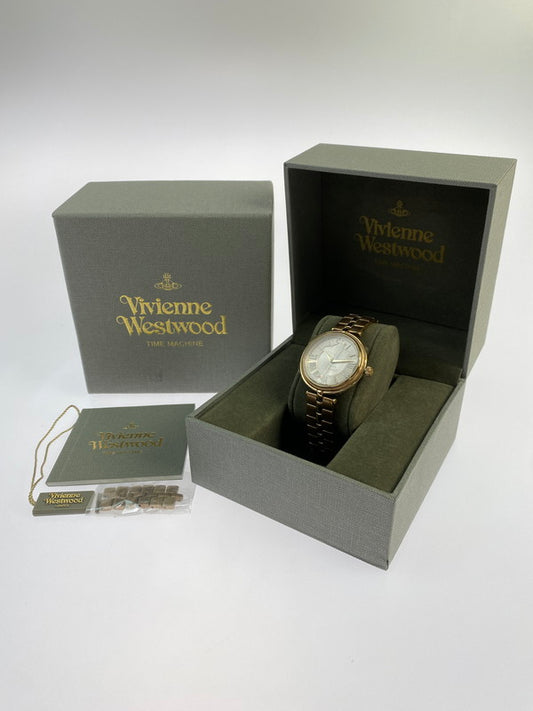 【中古品】【レディース】 Vivienne Westwood ヴィヴィアンウエストウッド TIME MACHINE FARRINGDON VV168NUNU タイムマシン ファリンドン アナログ クォーツ腕時計 198-240821-yn-06-min カラー：ゴールド 万代Net店