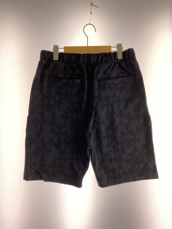 【未使用品】【メンズ】 CHROME HEARTS クロムハーツ 24SS GRAVEYARD CEMETERY CROSS SWEAT SHORTS グレイブヤード セメタリークロス スウェットパンツ 総柄 190-240621-me-20-min サイズ：M カラー：ブラック 万代Net店