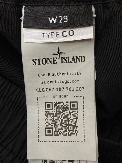 【中古美品】【メンズ】 STONE ISLAND ストーンアイランド STONE ISLAND 24SS PARACADUTE CARGO SHORTS パラカデューテ カーゴ ショート パンツ 8015L1803 152-240617-cn-20-min サイズ：29 カラー：ブラック 万代Net店