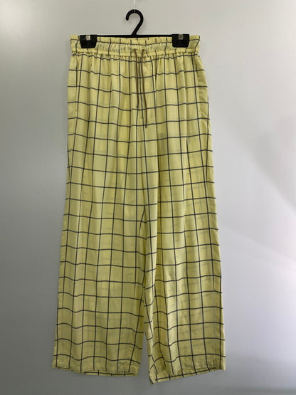 【中古美品】【メンズ】  ANCELLM RAYON CHECK SLACKS ANC-PT42 アンセルム レーヨン チェック スラックス パンツ ボトムス 151-240614-yn-29-min サイズ：2 カラー：クリーム 万代Net店