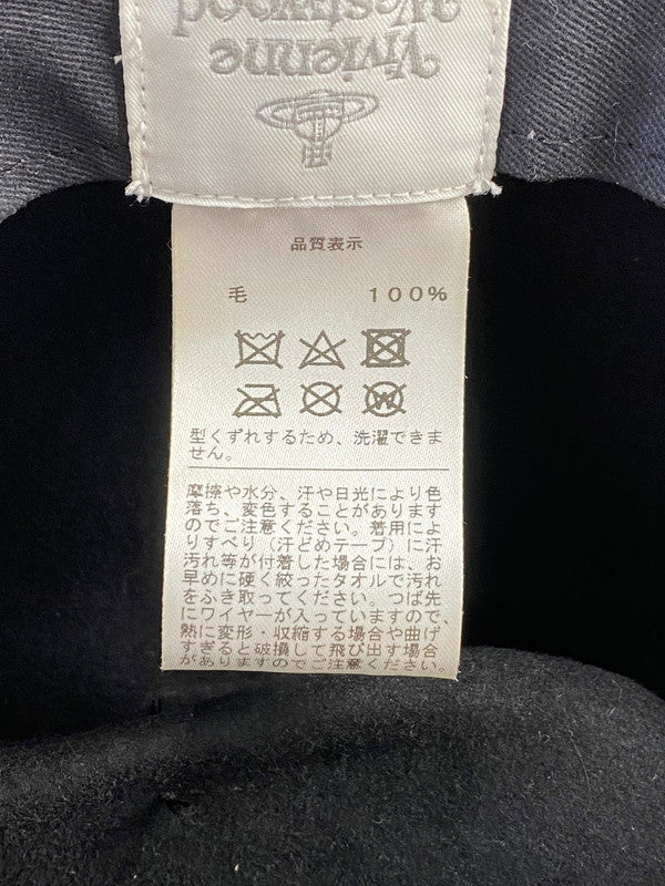 【中古品】【メンズ】 Vivienne Westwood ヴィヴィアンウエストウッド FELT MOUNTAIN HAT マウンテンハット 帽子 185-240624-me-14-min サイズ：M-L カラー：ブラック 万代Net店