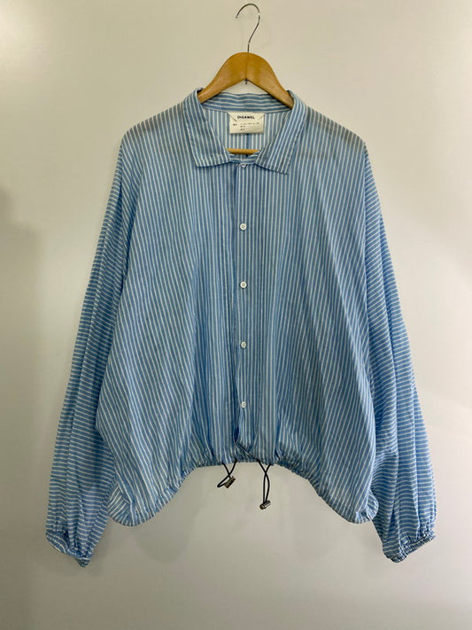 【中古品】【メンズ】 DIGAWEL ディガウェル RAYON STRIPE SHIRT ストライプ シャツ 長袖トップス 140-240622-me-19-min サイズ：1 カラー：ブルー/ホワイト 万代Net店