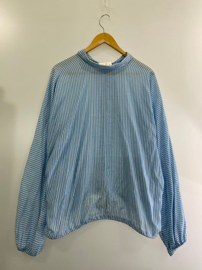 【中古品】【メンズ】 DIGAWEL ディガウェル RAYON STRIPE SHIRT ストライプ シャツ 長袖トップス 140-240622-me-19-min サイズ：1 カラー：ブルー/ホワイト 万代Net店