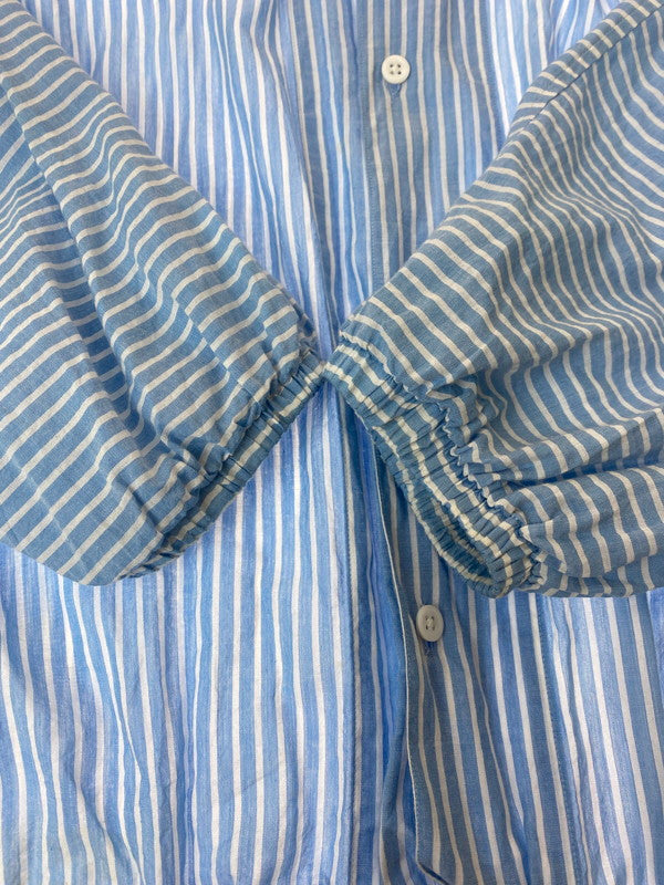 【中古品】【メンズ】 DIGAWEL ディガウェル RAYON STRIPE SHIRT ストライプ シャツ 長袖トップス 140-240622-me-19-min サイズ：1 カラー：ブルー/ホワイト 万代Net店