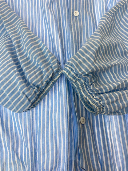 【中古品】【メンズ】 DIGAWEL ディガウェル RAYON STRIPE SHIRT ストライプ シャツ 長袖トップス 140-240622-me-19-min サイズ：1 カラー：ブルー/ホワイト 万代Net店