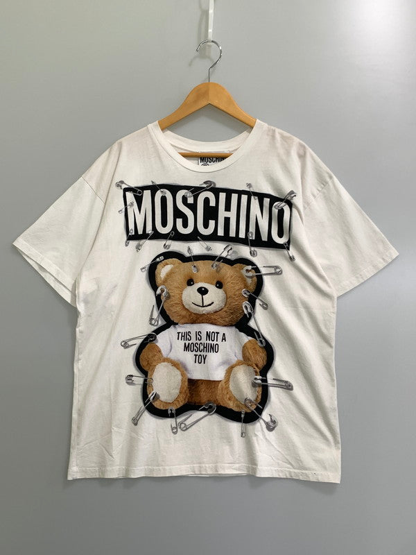 【中古品】【メンズ】  MOSCHINO COUTURE モスキーノクチュール BEAR TEE 半袖Tシャツ トップス 141-241004-me-03-min サイズ：表記なし カラー：ホワイト系 万代Net店