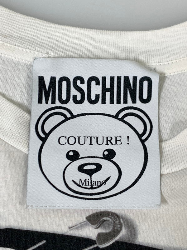 【中古品】【メンズ】  MOSCHINO COUTURE モスキーノクチュール BEAR TEE 半袖Tシャツ トップス 141-241004-me-03-min サイズ：表記なし カラー：ホワイト系 万代Net店