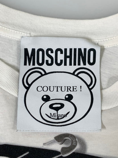 【中古品】【メンズ】  MOSCHINO COUTURE モスキーノクチュール BEAR TEE 半袖Tシャツ トップス 141-241004-me-03-min サイズ：表記なし カラー：ホワイト系 万代Net店