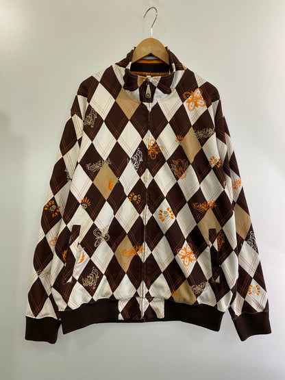 【中古品】【メンズ】  ECKO UNLTD エコーアンリミテッド ARGYLE PATTERN LOOSE TRACK JACKET アーガイル トラック ジャケット アウター 146-240622-me-24-min サイズ：XL カラー：ブラウン/ホワイト 万代Net店