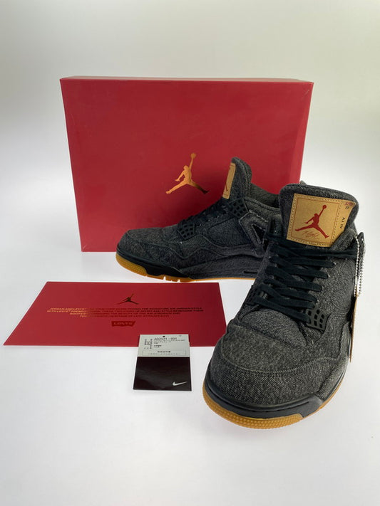 【中古美品】【メンズ】 NIKE ナイキ A02571 001 × LEVIS AIR JORDAN 4 RETRO LEVIS NRG SNEAKER リーバイス エアジョーダン レトロ スニーカー シューズ 靴 160-240611-ab-21-min サイズ：30cm カラー：BLACK/BLACK-BLACK 万代Net店