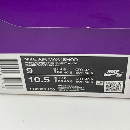 【中古美品】【メンズ】 NIKE SB ナイキエスビー AIR MAX ISHOD FB2393-100 エアマックス イショッド スニーカー シューズ 靴 160-240625-ay-15-izu サイズ：27cm カラー：WHITE/VARSITY RED-SUMMIT WHITE 万代Net店