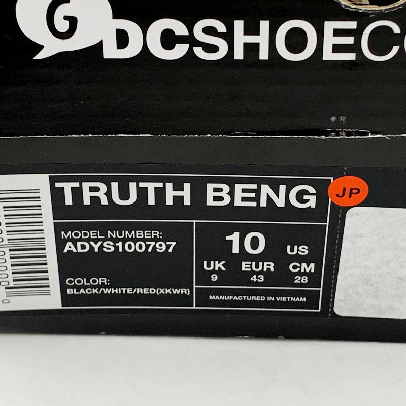 【中古美品】【メンズ】  DC SHOE CO USA TRUTH BENG XKWR ADYS100797 ディーシーシューズ スニーカー シューズ 靴 162-240626-ay-02-izu サイズ：28cm カラー：BLACK/WHITE/RED 万代Net店