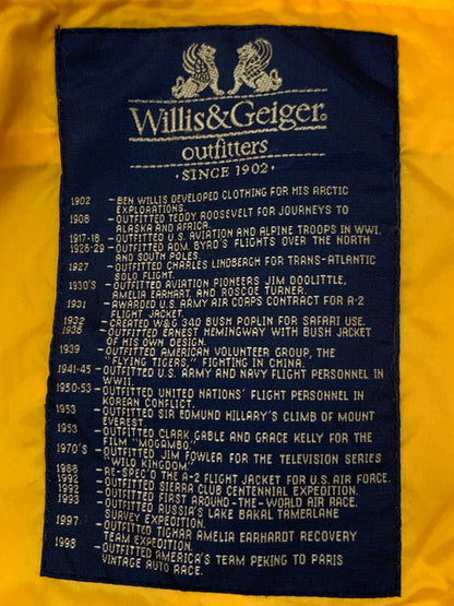 【現状渡し品】【メンズ】 WILLIS&GEIGER ウィリス アンド ガイガー NYLON JACKET ナイロンジャケット ライトアウター 146-260623-yn-38-min サイズ：XXL-TALL カラー：イエロー 万代Net店