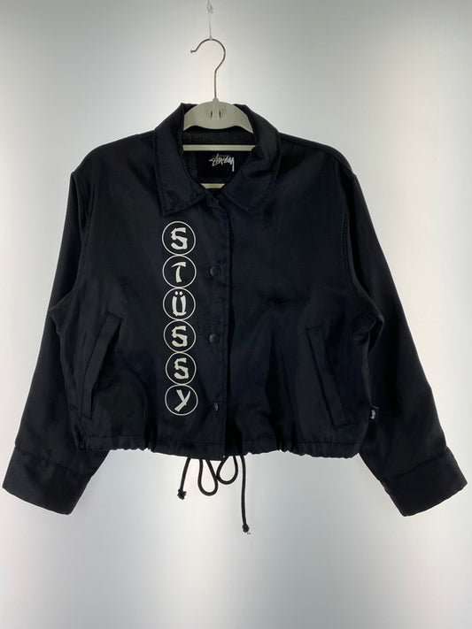 【中古品】【レディース】 STUSSY ステューシー SHORT COACHES JACKET ショート コーチジャケット アウター 170-240813-me-35-min サイズ：S カラー：ブラック 万代Net店