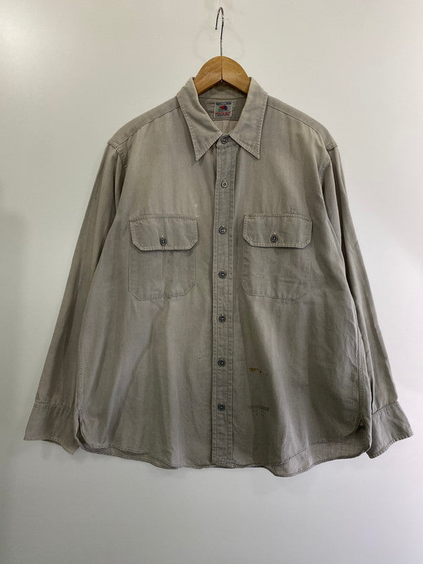 【現状渡し品】【メンズ】  FRUIT OF THE LOOM フルーツオブ ザルーム 50-60S SERVICE SHIRT 長袖シャツ トップス 146-240622-me-23-min サイズ：16 1/2 カラー：グレー 万代Net店