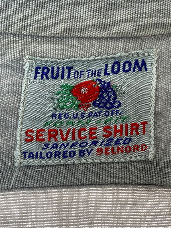 【現状渡し品】【メンズ】  FRUIT OF THE LOOM フルーツオブ ザルーム 50-60S SERVICE SHIRT 長袖シャツ トップス 146-240622-me-23-min サイズ：16 1/2 カラー：グレー 万代Net店