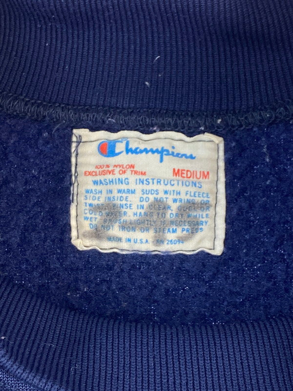 【中古品】【メンズ】 Champion チャンピオン 70-80S ”PUNAHOU SWIMMING"SWEATSHIRT スウェット クルーネック ロゴ 146-240702-as-29-min サイズ：M カラー：ネイビー 万代Net店