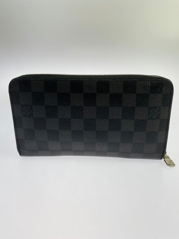 【中古品】【メンズ/レディース】 LOUIS VUITTON ルイ・ヴィトン N60111 CA111198 ダミエグラフィット ジッピーオーガナイザーNM イニシャル入り 長財布 ロングウォレット 179-240622-me-10-min カラー：ブラック/グレー 万代Net店