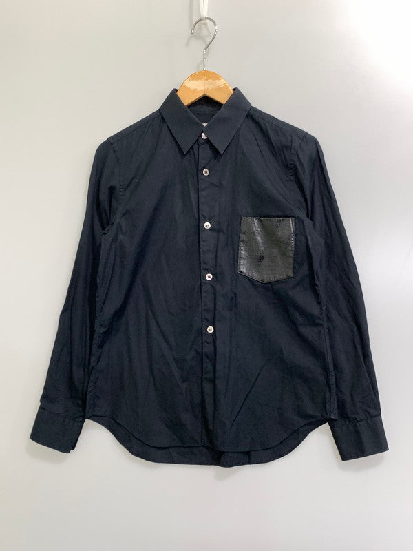 【中古品】【メンズ】 COMME des GARCONS コムデギャルソン CHEST POCKET SHIRT GC-B028 胸ポケット 長袖シャツ トップス 140-240703-yn-06-min サイズ：XS カラー：ブラック 万代Net店