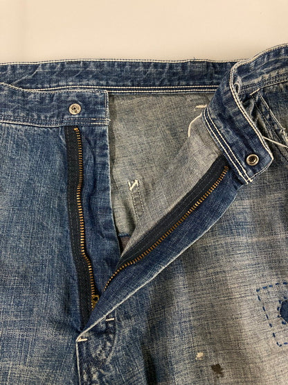 【中古美品】【メンズ】  SAINT Mxxxxxx セントマイケル SM-YS8-0000-051 DENIM PANTS PAINTER デニムペインターパンツ 152-240618-ab-41-min サイズ：L カラー：ライトインディゴブルー 万代Net店