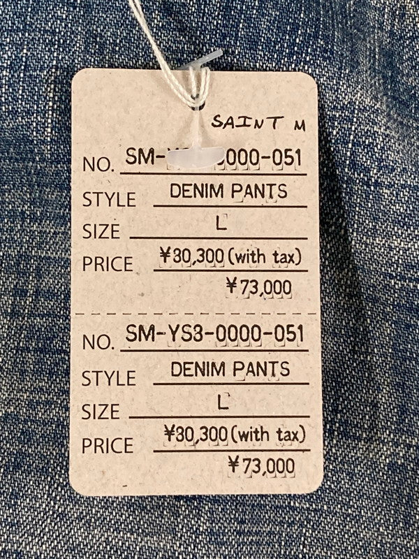 【中古美品】【メンズ】  SAINT Mxxxxxx セントマイケル SM-YS8-0000-051 DENIM PANTS PAINTER デニムペインターパンツ 152-240618-ab-41-min サイズ：L カラー：ライトインディゴブルー 万代Net店