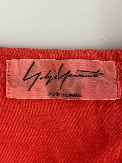 【中古品】【メンズ】 Yohji Yamamoto POUR HOMME ヨウジヤマモトプールオム HX-T25-070 13SS スリットBIGカットソー  140-240618-ab-35-min サイズ：3 カラー：オレンジ 万代Net店