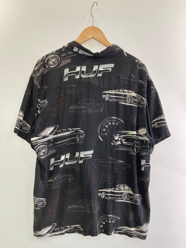 【中古品】【メンズ】 HUF ハフ DROP TOP RESORT SHIRT 半袖 シャツ トップス 142-240801-ks-06-min サイズ：M カラー：ブラック系 万代Net店