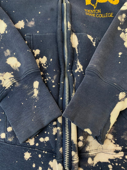 【現状渡し品】【レディース】 LADY CHAMPION レディチャンピオン USA製 80S TIE-DYE COLLEGE LOGO ZIP HOODIE ロゴジップ フーディー パーカー 170-240622-me-26-min サイズ：S カラー：ネイビー系 万代Net店