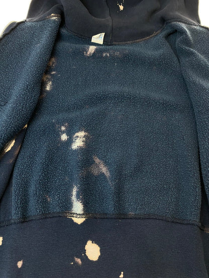 【現状渡し品】【レディース】 LADY CHAMPION レディチャンピオン USA製 80S TIE-DYE COLLEGE LOGO ZIP HOODIE ロゴジップ フーディー パーカー 170-240622-me-26-min サイズ：S カラー：ネイビー系 万代Net店