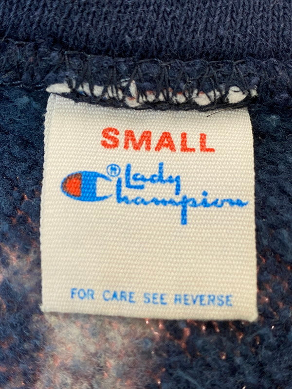 【現状渡し品】【レディース】 LADY CHAMPION レディチャンピオン USA製 80S TIE-DYE COLLEGE LOGO ZIP HOODIE ロゴジップ フーディー パーカー 170-240622-me-26-min サイズ：S カラー：ネイビー系 万代Net店