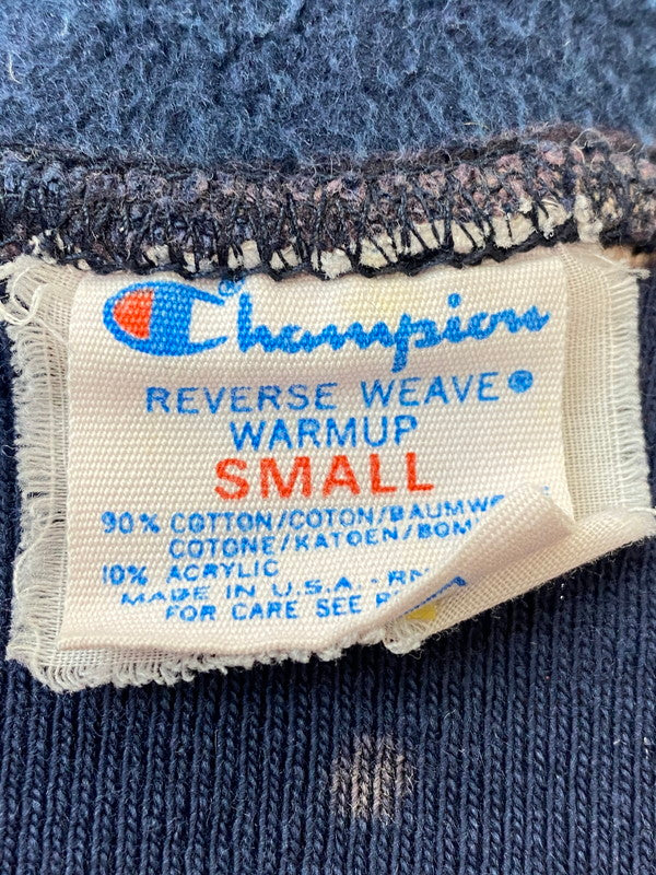 【現状渡し品】【レディース】 LADY CHAMPION レディチャンピオン USA製 80S TIE-DYE COLLEGE LOGO ZIP HOODIE ロゴジップ フーディー パーカー 170-240622-me-26-min サイズ：S カラー：ネイビー系 万代Net店