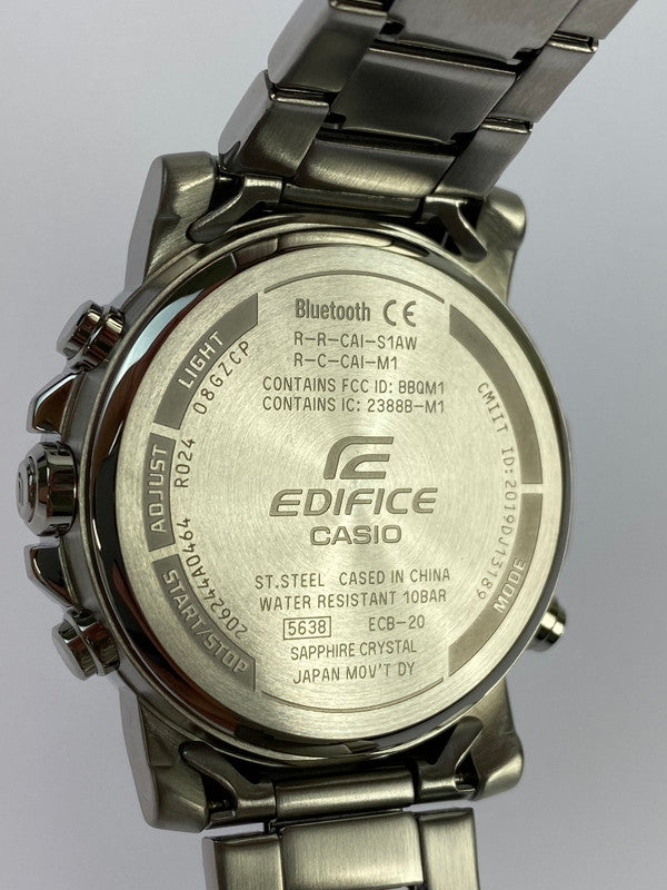 【中古美品】【メンズ】 CASIO カシオ EDIFICE- ECB-20YD-1AJF アナデジ ソーラー腕時計 ウォッチ 197-240711-me-22-min カラー：シルバー 万代Net店