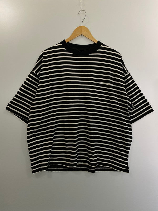 【中古品】【メンズ】 marka マーカ M21B-06CS01B BORDER TEE COMPACT天竺 半袖 Tシャツ ボーダー 140-241015-AS-6-min サイズ：2 カラー：ブラック/ホワイト 万代Net店