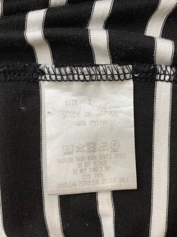 【中古品】【メンズ】 marka マーカ M21B-06CS01B BORDER TEE COMPACT天竺 半袖 Tシャツ ボーダー 140-241015-AS-6-min サイズ：2 カラー：ブラック/ホワイト 万代Net店