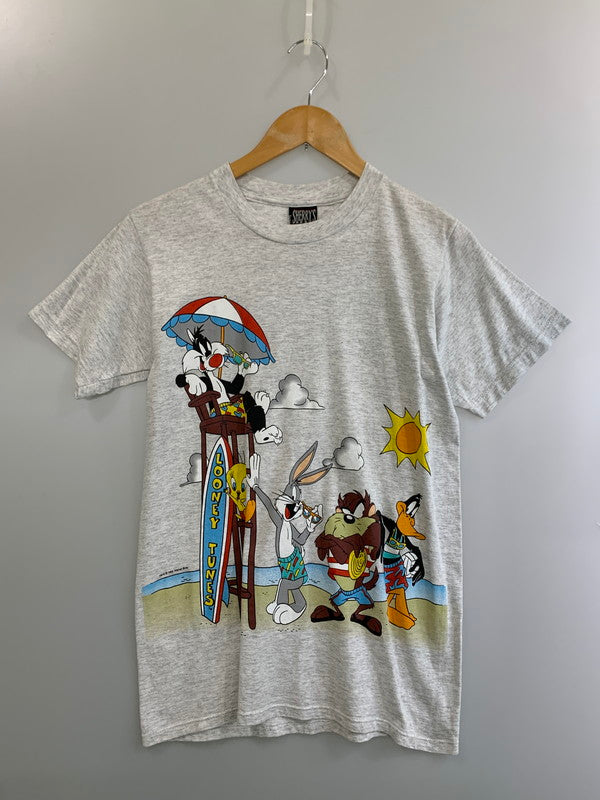 【中古品】【メンズ】 LOONEY TUNES ルーニー・テューンズ 90S CARTOON TEE カートゥーン SHERRY’S BEST シェリーズベスト 半袖Tシャツ 半袖TEE 146-260610-kt-14-min サイズ：S カラー：グレー 万代Net店