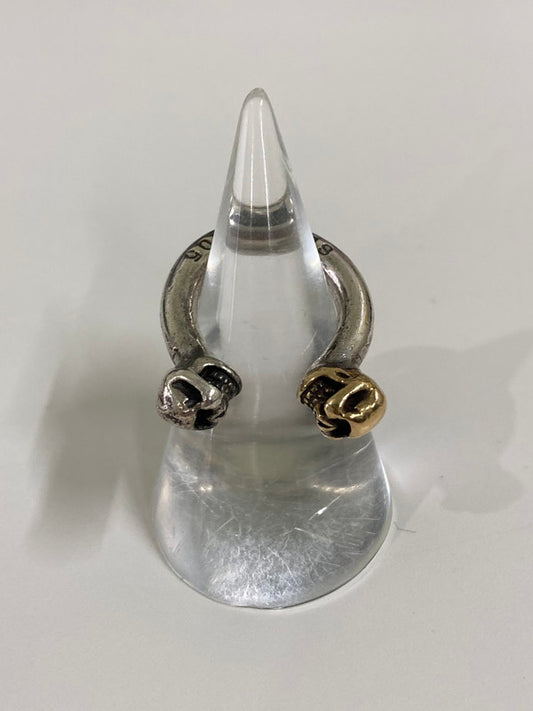 【中古品】【メンズ】  STOPLIGHT K18 TWO SKULL PINKY RING ストップライト ２スカル ピンキーリング 指輪 アクセサリー 192-240703-yn-01-min カラー：シルバー/ゴールド 万代Net店