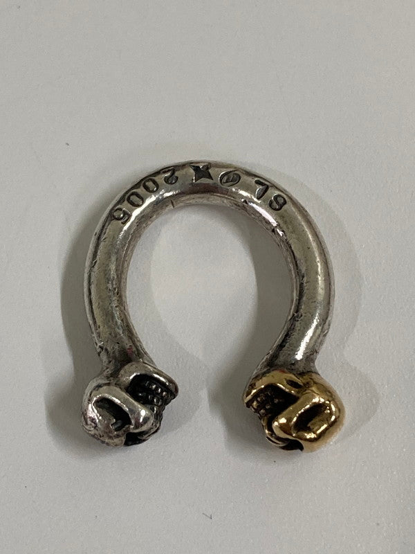 【中古品】【メンズ】  STOPLIGHT K18 TWO SKULL PINKY RING ストップライト ２スカル ピンキーリング 指輪 アクセサリー 192-240703-yn-01-min カラー：シルバー/ゴールド 万代Net店