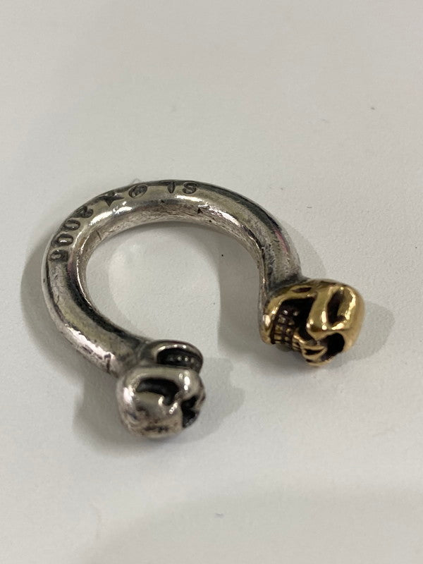 【中古品】【メンズ】  STOPLIGHT K18 TWO SKULL PINKY RING ストップライト ２スカル ピンキーリング 指輪 アクセサリー 192-240703-yn-01-min カラー：シルバー/ゴールド 万代Net店