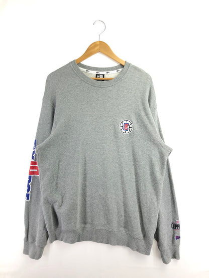 【中古品】【メンズ】 XLARGE エクストララージ × NEW ERA ニューエラ ×NBA CLIPPERS STANDARD エヌビーエー クリッパーズ LOGO CREWNECK SWEAT ロゴ クルーネック スウェット トレーナー 142-260516-na-19-tagh サイズ：XL カラー：グレー 万代Net店