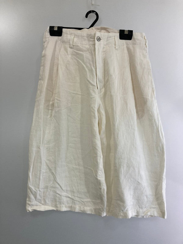 【中古品】【メンズ】 Yohji Yamamoto ヨウジヤマモト LINEN WIDE SHORTS HD-P61-327 リネンワイドパンツ ボトムス パンツ 151-240625-jt-14-min サイズ：2 カラー：オフホワイト系 万代Net店