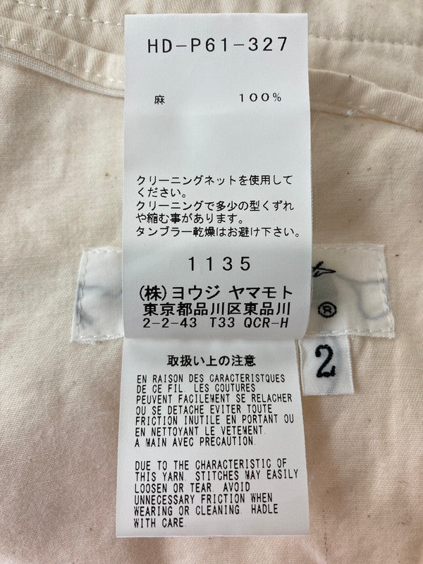 【中古品】【メンズ】 Yohji Yamamoto ヨウジヤマモト LINEN WIDE SHORTS HD-P61-327 リネンワイドパンツ ボトムス パンツ 151-240625-jt-14-min サイズ：2 カラー：オフホワイト系 万代Net店