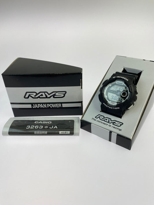 【LIFTる。景品】【中古品】【メンズ】 CASIO カシオ G-SHOCK RAYS WHEELS GD-100 ジーショック レイズホイール コラボ デジタル 腕時計 196-240628-yn-19-min カラー：ブラック/ホワイト 万代Net店