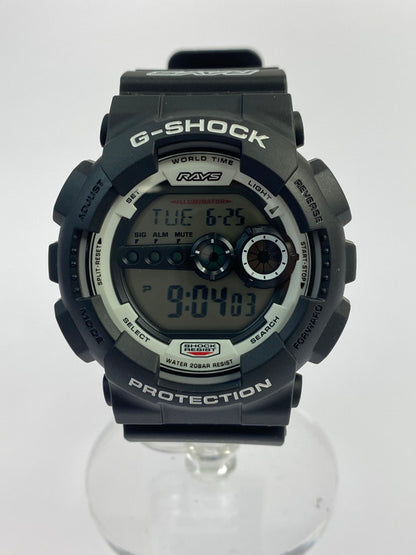 【LIFTる。景品】【中古品】【メンズ】 CASIO カシオ G-SHOCK RAYS WHEELS GD-100 ジーショック レイズホイール コラボ デジタル 腕時計 196-240628-yn-19-min カラー：ブラック/ホワイト 万代Net店