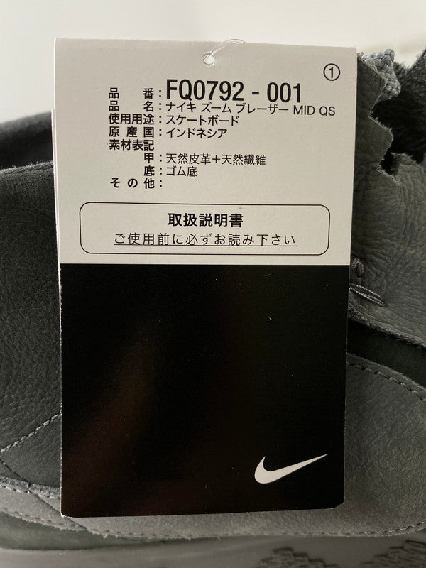 【中古美品】【メンズ】 NIKE SB ナイキエスビー ZOOM BLAZER MID QS DI'ORR GREENWOOD FQ0792-001 ズーム ブレーザー ミッド ディオール グリーンウッド スニーカー 靴 160-240628-yn-06-min サイズ：28.0 カラー：ANTHRACITE/DARK SMOKE GREY 万代Net店