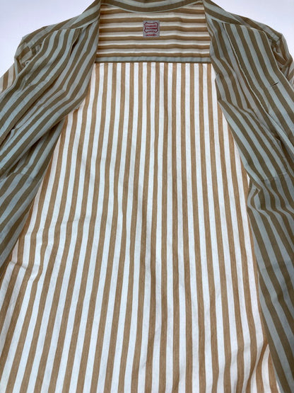 【中古品】【メンズ】  STANDARD CALLIFORNIA スタンダード カリフォルニア STRIPE OPEN COLLAR SHIRT シャツ トップス 140-240713-ks-03-min サイズ：M カラー：ベージュ系 万代Net店