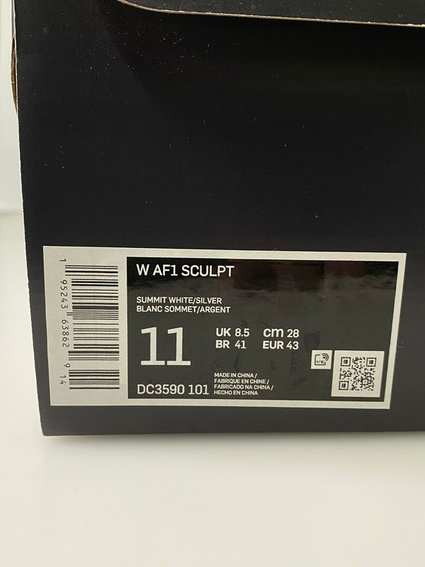 【LIFTる。景品】【中古】【メンズ】 NIKE ナイキ WMNS AIR FORCE 1 SCULPT DC3590-101 エアフォース 1 スカルプト スニーカー シューズ 靴 160-240625-me-18-min サイズ：28.0cm カラー：SUMMIT WHITE/SILVER 万代Net店